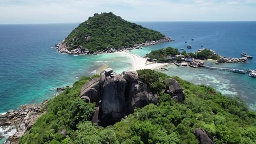 Aerial View of Koh Nang Yuan Island in Koh Tao Thailand