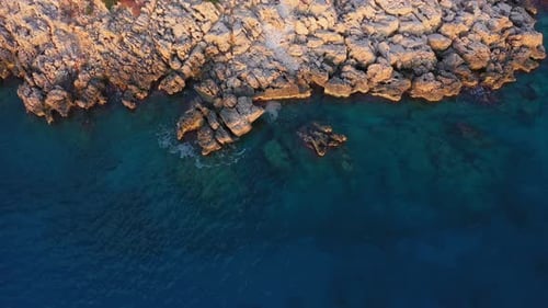 Beautiful Shore of Mediterranean Sea of Deep Blue Color