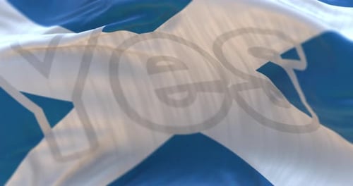 Flag of Scotland with the Word Yes