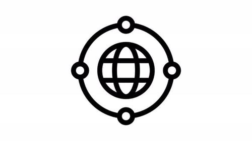 global network line icon animation