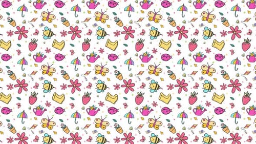 Spring seamless pattern looping background animation