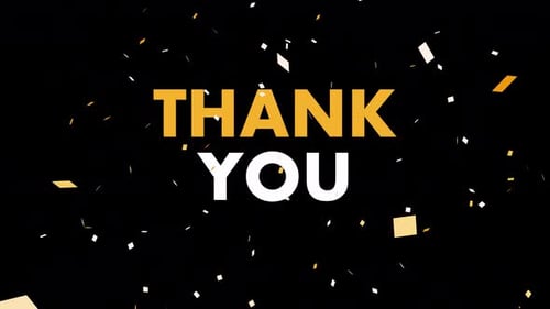 Modern Animated Thank You Text Reveal with Confetti
