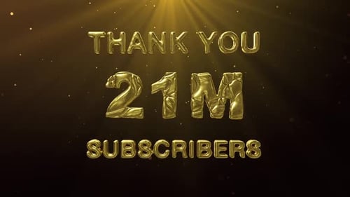 Golden Sparkle 3D Thank You Subscribers Milestone Title Animation
