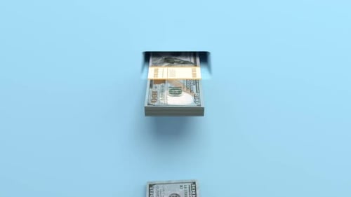 Animated Money Stacks Coming Out of Machine Slot