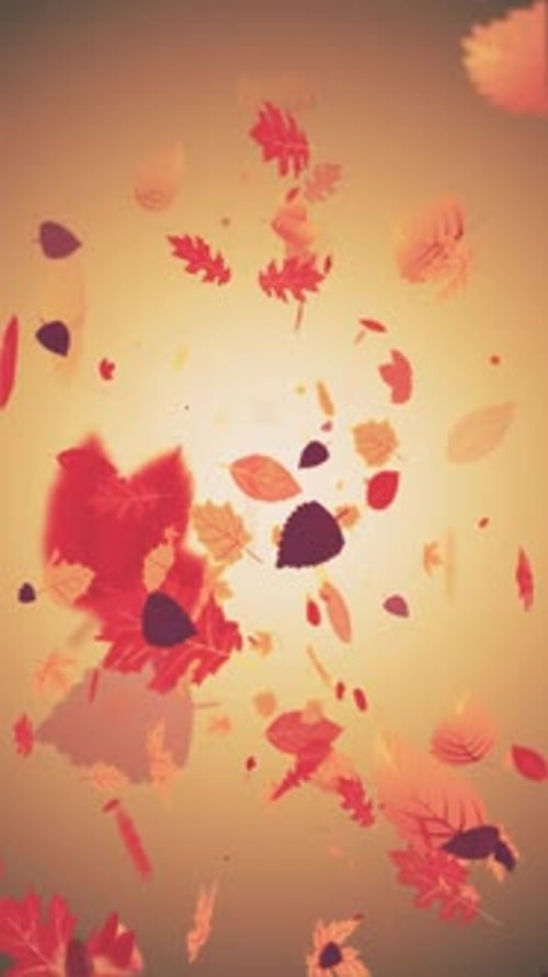 Vertical Video - Falling Autumn Leaves Motion Background