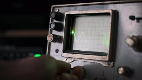Adjusting Waveforms Vintage Oscilloscope