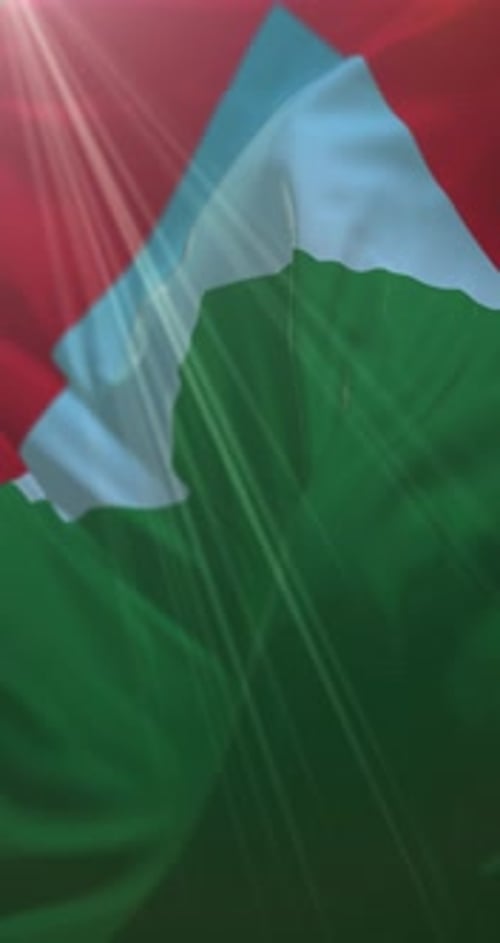 Realistic Waving Flag Animation with Sun Rays