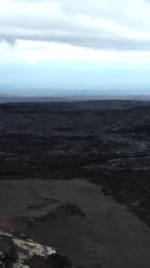 Aerial View of Icelandic Volcanic Lava Field Media