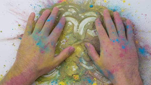 Color Hand Happy Holi