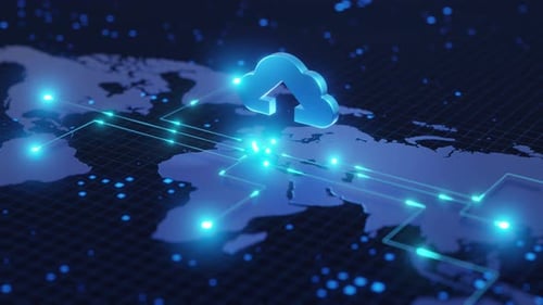 Global Cloud Computing Data Network Concept