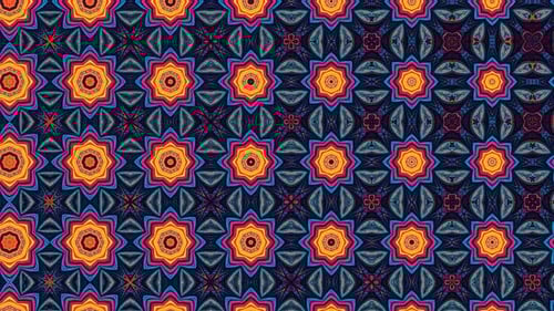 Colorful Decorative Geometric Mandala Pattern Animation