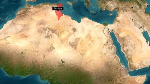 Animated Global Map Highlight for Tunisia