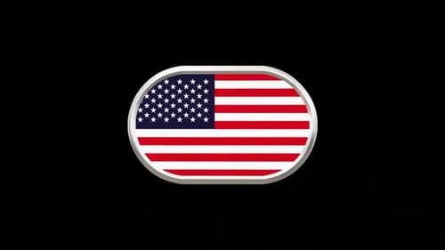 3D Spinning American Flag Icon Animation