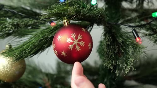 Hand Touching Christmas Tree Ornament Decoration