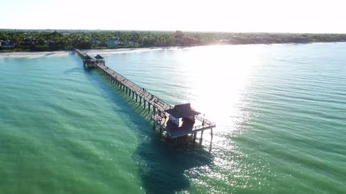Pier Naples Aerial Drone Above Shot