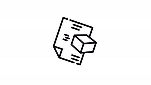 Animated Document And Box Outline Icon