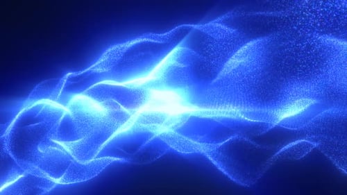 Dynamic Abstract Blue Particle Wave Background Animation