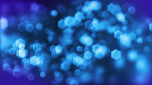 Blauer sechseckiger Bokeh-Loop