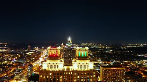 Atlanta at night during the Christmas season 2018.