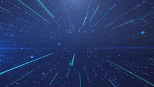 4K Blue Space Starry Sky Mirror Point Line Dynamic Effect Background