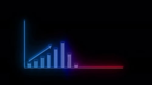 Red Blue Gradient Business Graph Chart