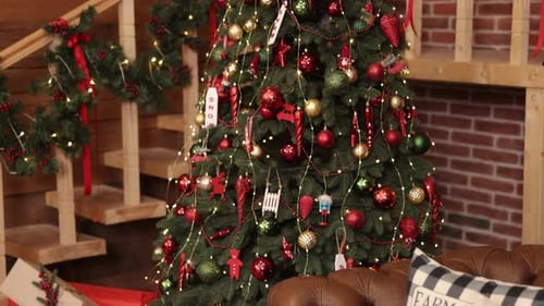 Christmas Tree New Year Concept Decorated Tree