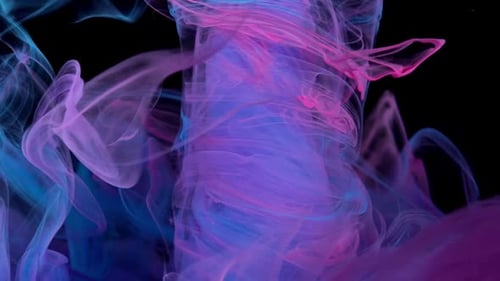 Colorful Ink Flowing in Abstract Pattern