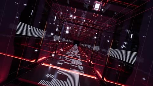 Digital cyberspace sci-fi tunnel
