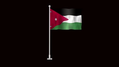 Flag Of Jordan Waving