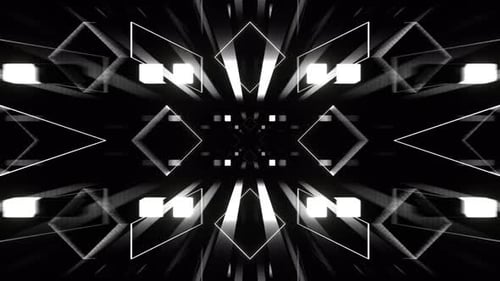 White Sci Fi Abstract Striped Cyber Tunnel Background Vj Loop In 4K