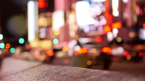 Blurred City Lights at Night
