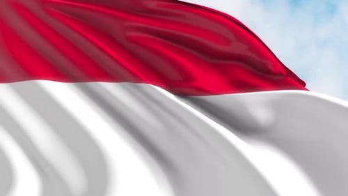 Vibrant Waving Flag of Indonesia National Symbol