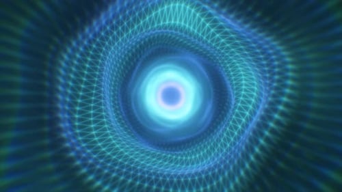 Abstract Futuristic Wireframe Tunnel Animation Loop