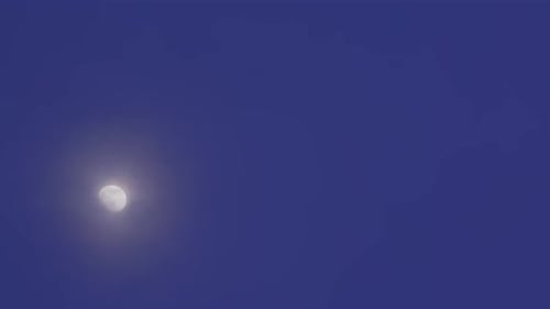 Airplane Flying by the Moon During Dusk