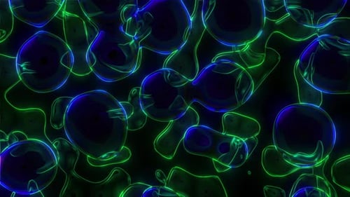 Green Neon Mellecular Liquid Blobs