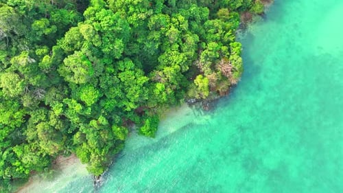 Aerial perspective reveals stunning tropical sea. 4K.