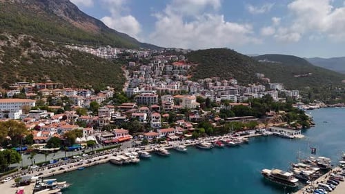 Kas Marina And Hillside Town In Turkey