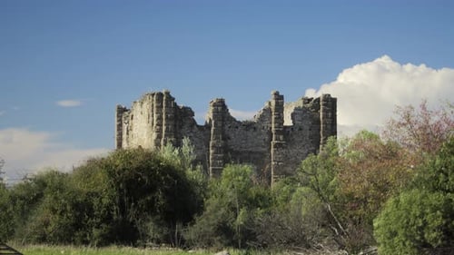 The Remains of an Ancient Structure or Castle or Fortress in Antalya Turkey
