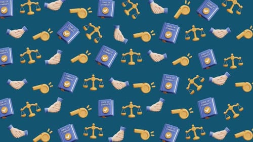 Handshake Whistle Law Justice Ethics Compliance Animation Pattern