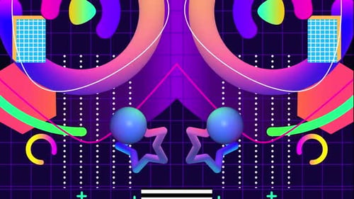 Vibrant Abstract Geometric Shapes Animated Background