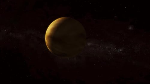 Rotierter realistischer originaler 3D-Venus-Atmosphärenplanet im Weltraum