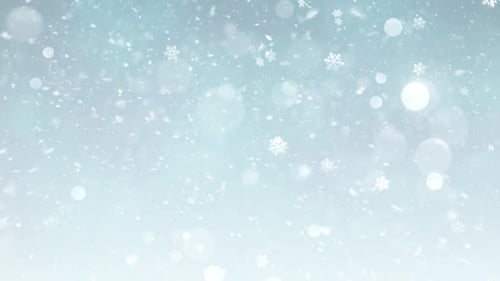 Gentle Falling Snowflakes and Bokeh Lights Background Loop