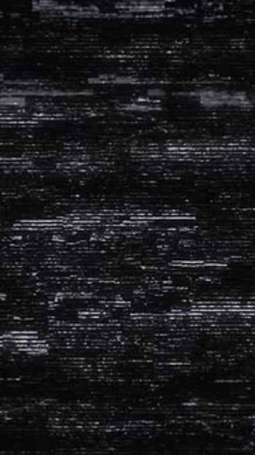 Monochrome Vertical TV Static Glitch and Noise Effect Background