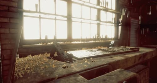 Craftsmanship Comes to Life in a Sunlit Workshop with Wooden Shavings