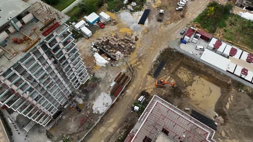 Construction Site in a Residential Building at the Final Stage of Construction
