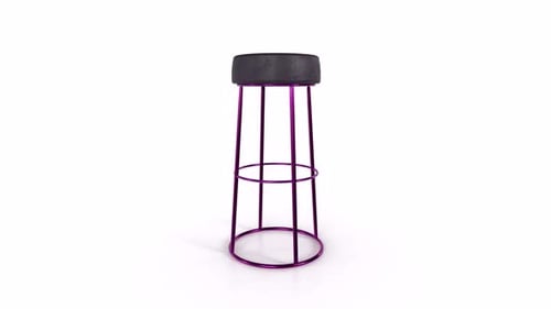 Bar Stool 3d object rotating loop