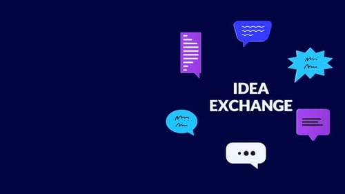 Animated Multiple Colorful Speech Bubbles for Idea Exchange, Teamwork, Brainstorming With Copy Space