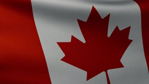 Realistic Waving Canada Flag Background Animation Loop