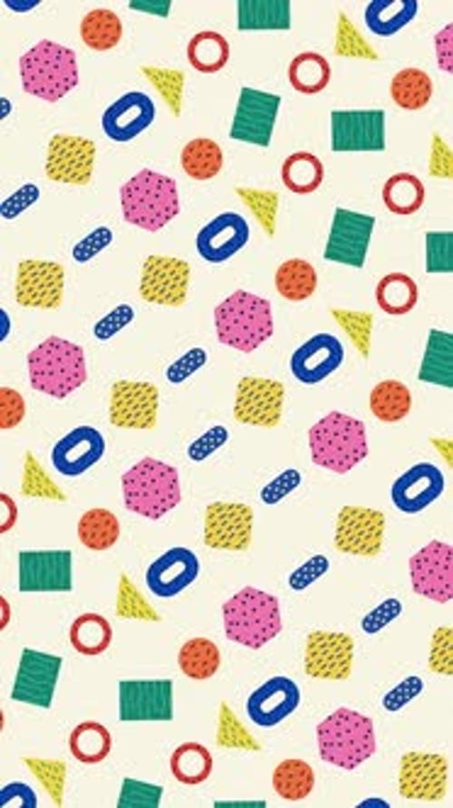 Motif animé géométrique Memphis, mouvement diagonal, boucle verticale, 01