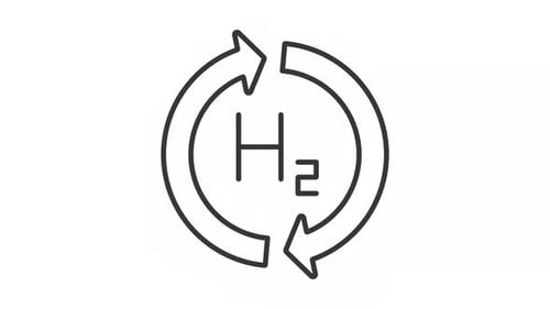 Animated Hydrogen Molecule Recycling Cycle Icon